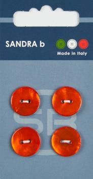 Пуговицы SANDRA 15 мм перламутр 4 шт CARD044 оранжевый